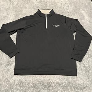 Peter Millar Shirt Mens XL Performance Golf Quarter Zip Long Sleeve Black